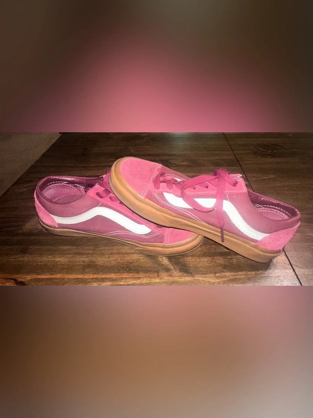Vans Skate Shoes Burgundy & White Stripe Unisex Men’s 5/Women’s 6.5
